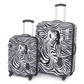 International Traveller USA Zebra Head 2-piece Fashion Hardside Spinner Luggage Set