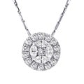 Beverly Hills Charm 14k Gold 1ct TDW Diamond Halo Necklace (H-I, I1)