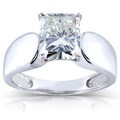14k Gold Radiant-cut Moissanite Solitaire Ring