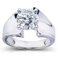14k Gold Round-cut Moissanite Solitaire Ring