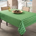 Benson Mills Green Zig Zag Indoor/ Outdoor Tablecloth