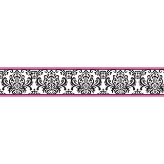 Sweet JoJo Designs Hot Pink, Black and White Isabella Wallpaper Border Decal