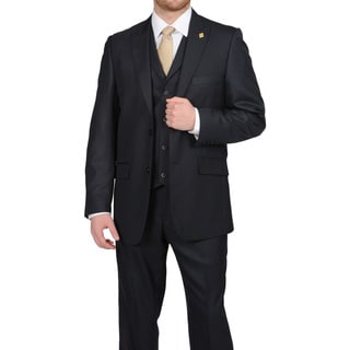Stacy Adams Men's Navy Two-button Vested Suit