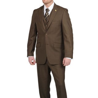 Stacy Adams Men's Brown 2-button Vested Suit