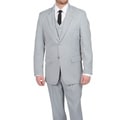 Stacy Adams Men's Silver Two-button Vested Suit