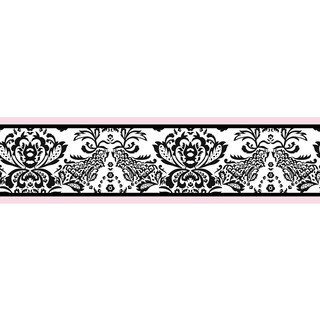 Sweet JoJo Designs Pink and Black Sophia Wallpaper Border Decal