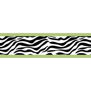 Sweet JoJo Designs Lime Funky Zebra Wallpaper Border