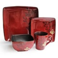 Elise Red Stoneware 16-piece Dinner Set