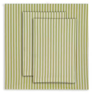Oilo Twin-striped Spring Green Sheet Set and Pillowcase Seperates