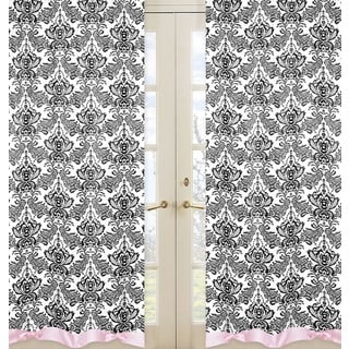 Sophia Pink and Black 84-inch Curtain Panel Pair