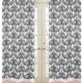 Sophia Pink and Black 84-inch Curtain Panel Pair