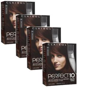 Clairol Nice'n Easy Perfect10 4R Dark Auburn Permanent Hair Color (Pack of 4)
