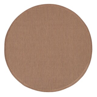 Recife Saddle Stitch Cocoa/ Natural Rug (8'6 Round)