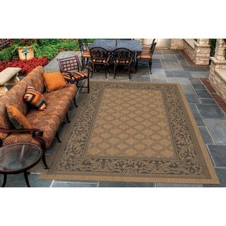 Recife Garden Lattice Cocoa/ Black Rug (5'10 x 9'2)