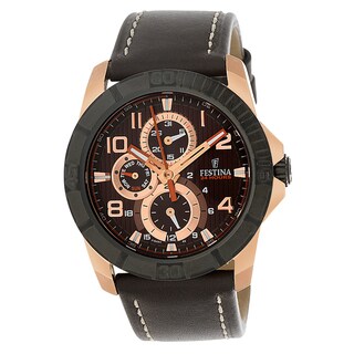 Festina Men's 'Sahara' Brown Leather Strap Watch