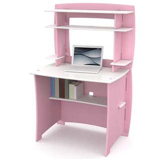 Legare 36-inch Kids' Pink and White Desk and Hutch