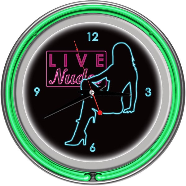 Shadow Babes D Series Two Green Neon Rings Clock 