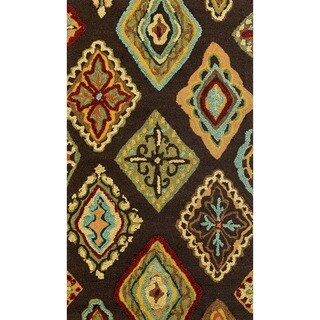 Hand-hooked Blossom Brown/ Multi Rug (2'3 x 3'9)