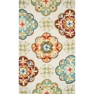 Hand-hooked Blossom Ivory/ Sage Rug (2'3 x 3'9)