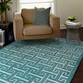 Hand-tufted Logan Teal Wool Rug (7'10 x 11'0)