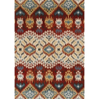 Hand-tufted Arianna Red/ Multi Wool Rug (7'10 x 11'0)