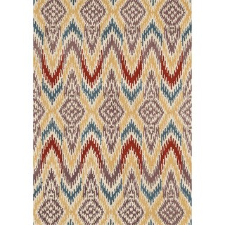 Hand-tufted Arianna Ivory/ Light Gold Wool Rug (5'0 x 7'6)