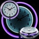 14 Inch Double Ring Neon Clock Purple Outer White Inner