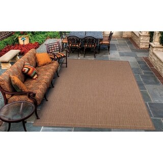 Recife Saddle Stitch Cocoa Rug (5'3 x 7'6)