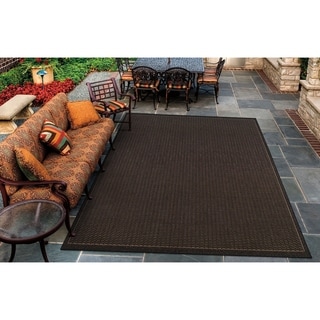 Recife Saddle Stitch Black Rug (5'10 x 9'2)