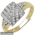 Malaika 14k Gold over Sterling Silver 1/4ct TDW Diamond Ring (I-J, I3)
