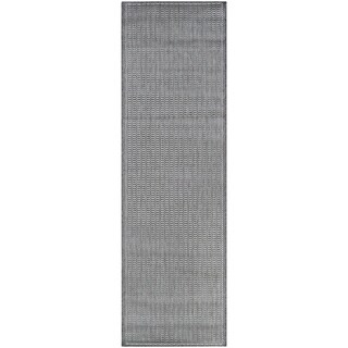 Recife Saddle Stitch Grey Runner Rug (2'3 x 11'9)