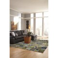Blue Multicolored Boxes Geometric Indoor Rug (5' x 7'6)