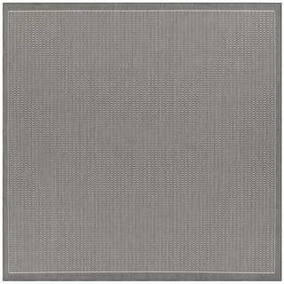 Recife Saddle Stitch Grey Rug (7'6 Square)
