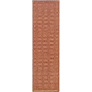 Recife Saddle Stitch/ Terra Cotta Natural Runner (2'3" x 11'9")