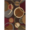 Multi Circles Espresso Geometric Rug (2'2 x 3'3)