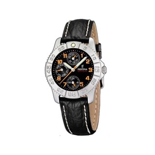 Festina Men's Black/ Orange Stainless Steel Watch