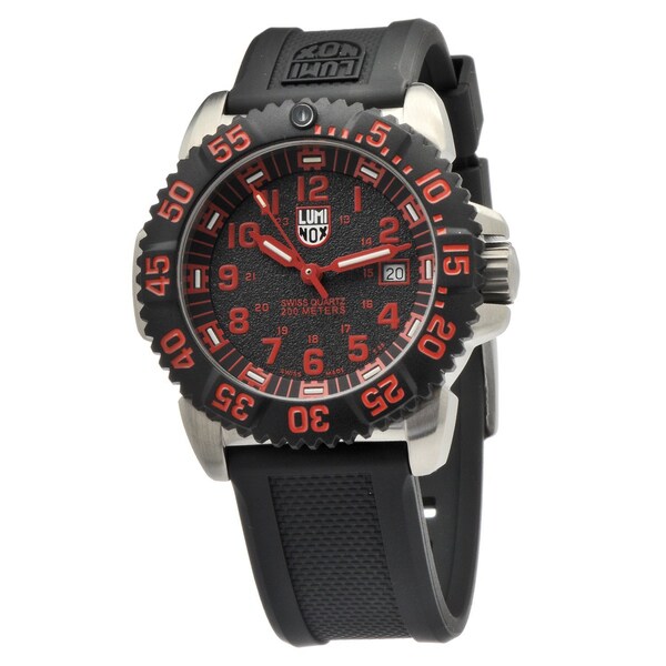 Luminox Men's 'Navy SEAL Colormark' Black/ Red Watch