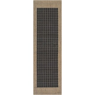 Recife Checkered Field/ Black Cocoa Runner Rug (2'3" x 7'10")