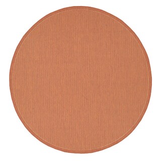 Recife Saddle Stitch/ Terra Cotta Natural Round Rug (7'6")