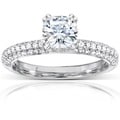 14k Gold Moissanite and 1/4ct TDW Diamond Engagement Ring (G-H, I1-I2)