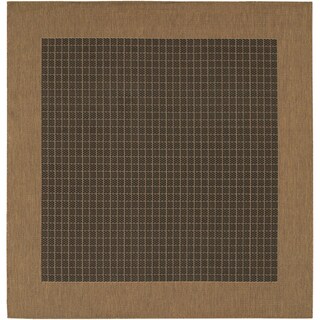 Recife Checkered Field/ Black Cocoa Square Rug (7'6")