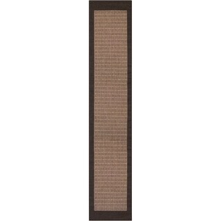 Recife Checkered Field/ Cocoa Black Runner Rug (2'3" x 11'9")