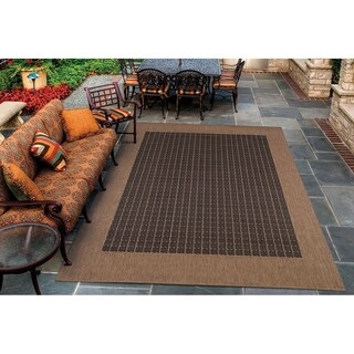 Recife Checkered Field/ Black Cocoa Rug (8'6" x 13')