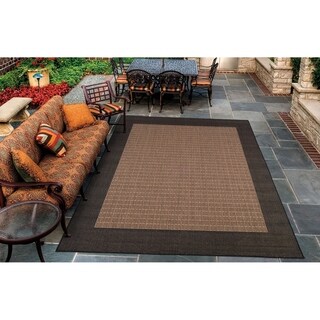 Recife Cocoa/ Black Checkered Rug (3'9 x 5'5)