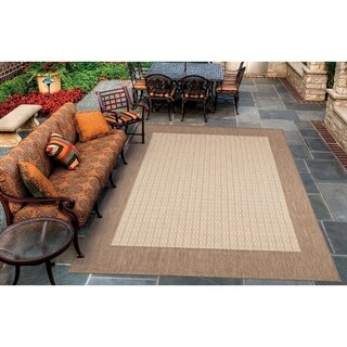 Recife Natural Cocoa Checkered Rug (5'10 x 9'2)