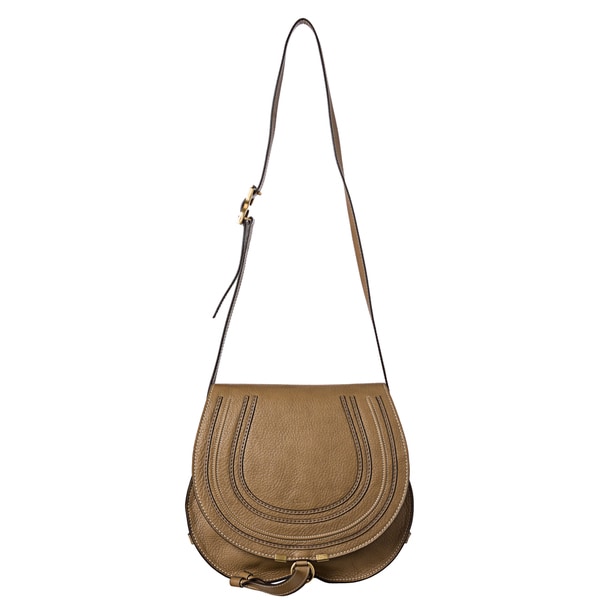 Chloe \u0026#39;Marcie\u0026#39; Medium Taupe Leather Crossbody Bag - 15116115 ...