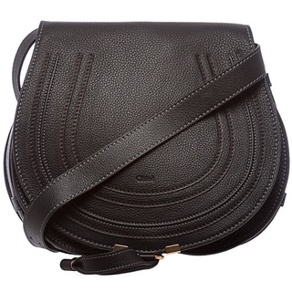 Chloe &#39;Marcie&#39; Medium Black Leather Round Crossbody Bag - Overstock™ Shopping - Big Discounts on ...