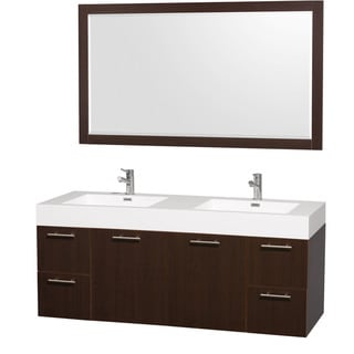 Find Cheap Price Wyndham Collection 'Amare' 60-inch Espresso/ White Double Vanity Set