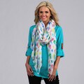 Peach Couture White with Rainbow Skulls Wrap Scarf