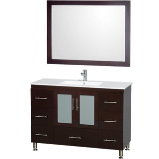Low Price Wyndham Collection 'Kathy' 48-inch Espresso/ White Top Vanity Set